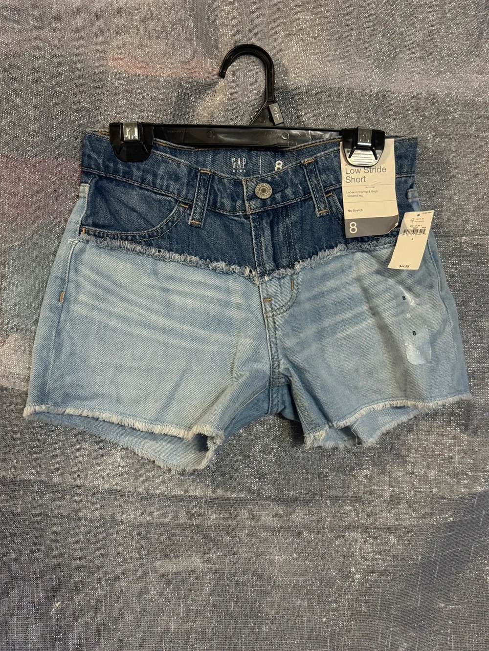 GAP Two-Tone Light and Dark Blue Denim Low-Rise Shorts